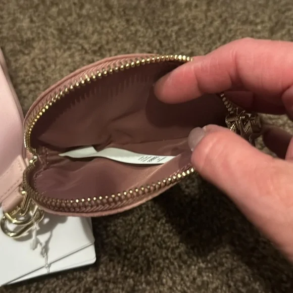 Lululemon Dual Pouch Wristlet *Heart, Spiced Chai / Pink Haze / Gold - Picture 3 of 4